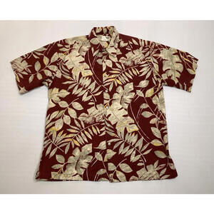 Cooke Street Honolulu Cotton Medium Red Floral Short Sleeve Hawaiian Shirt P150